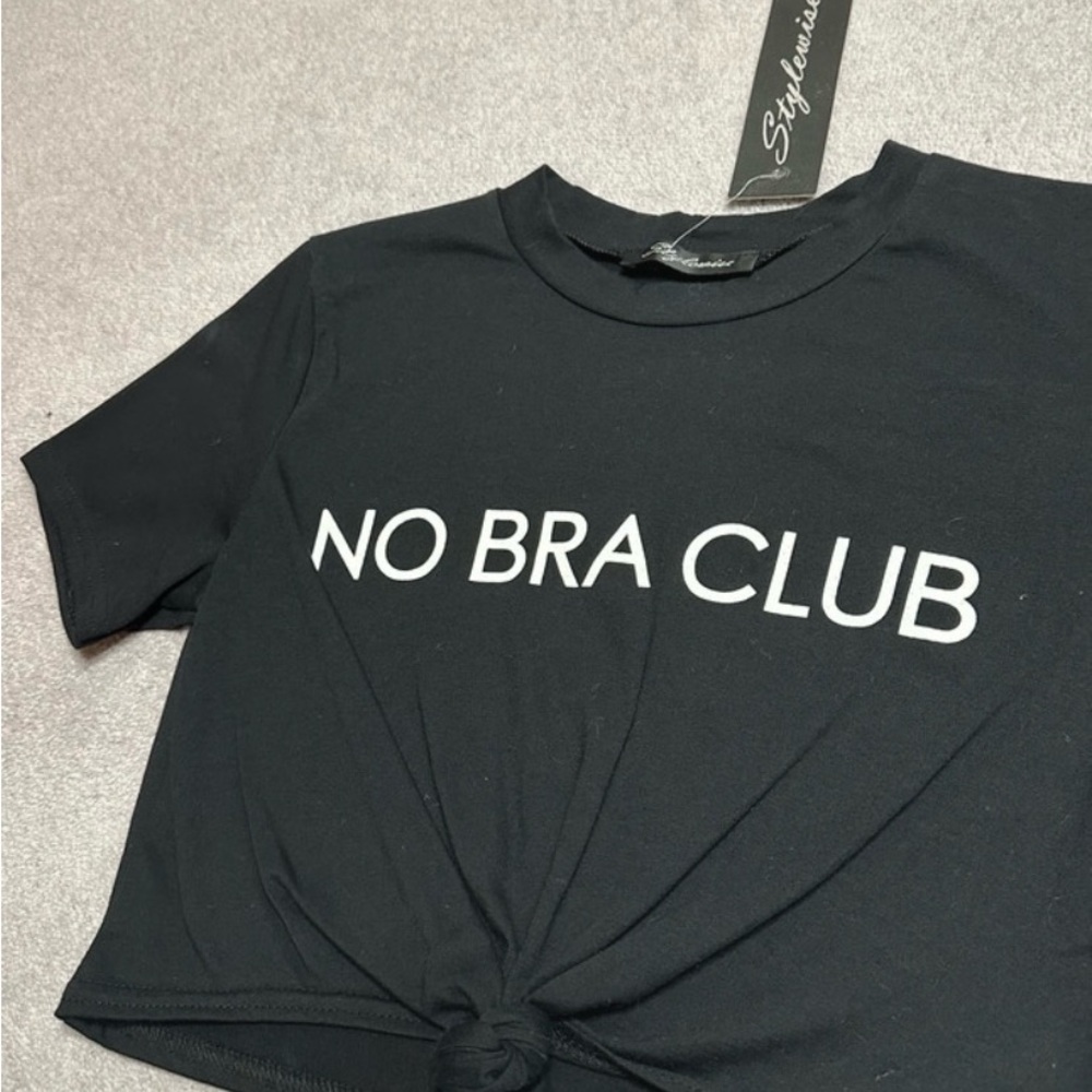 Black Graphic Tee with White Text